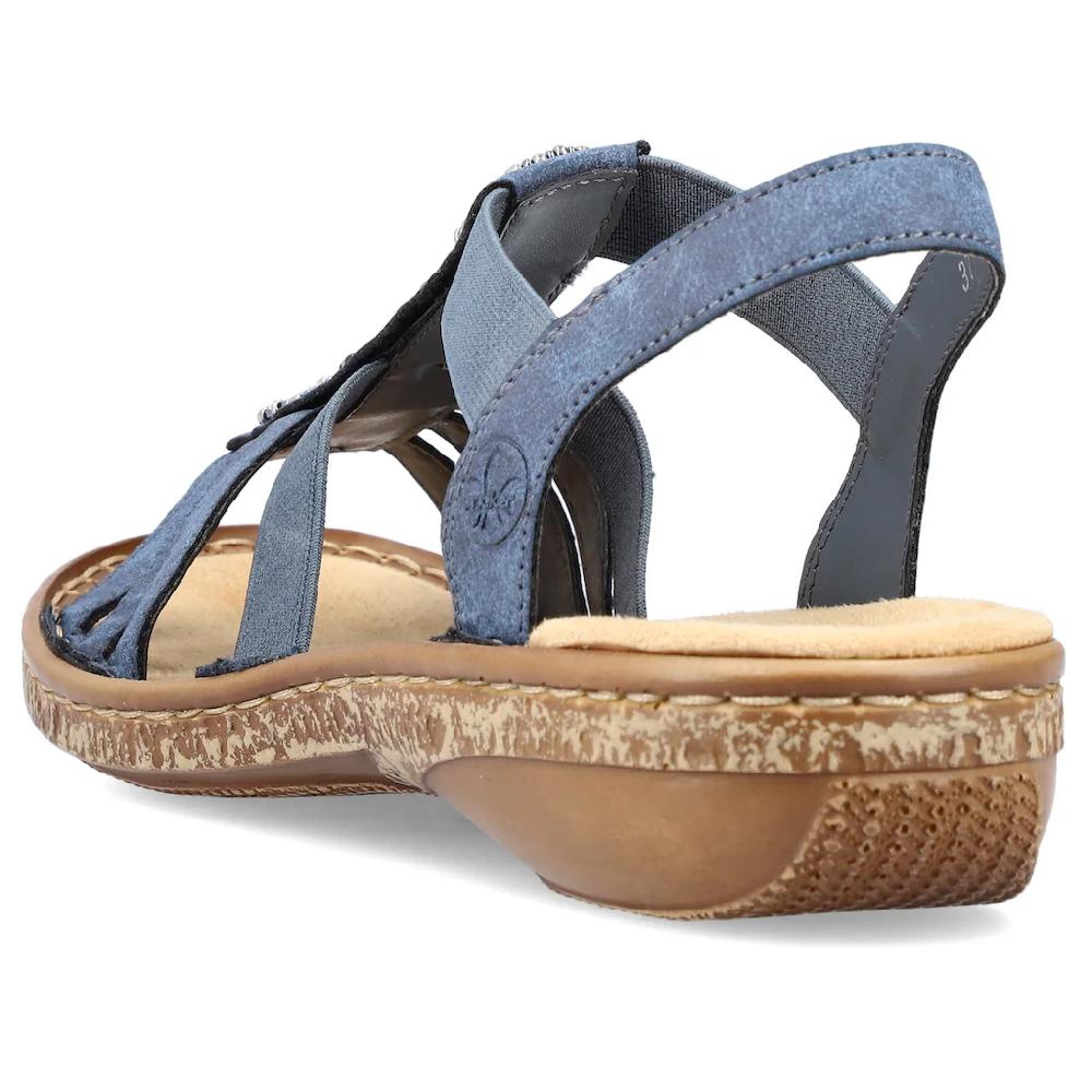 Rieker Riemchensandale Sommerschuh Sandalette Keilabsatz mit Zierperlen besetzt bestellen Großer Ausverkauf