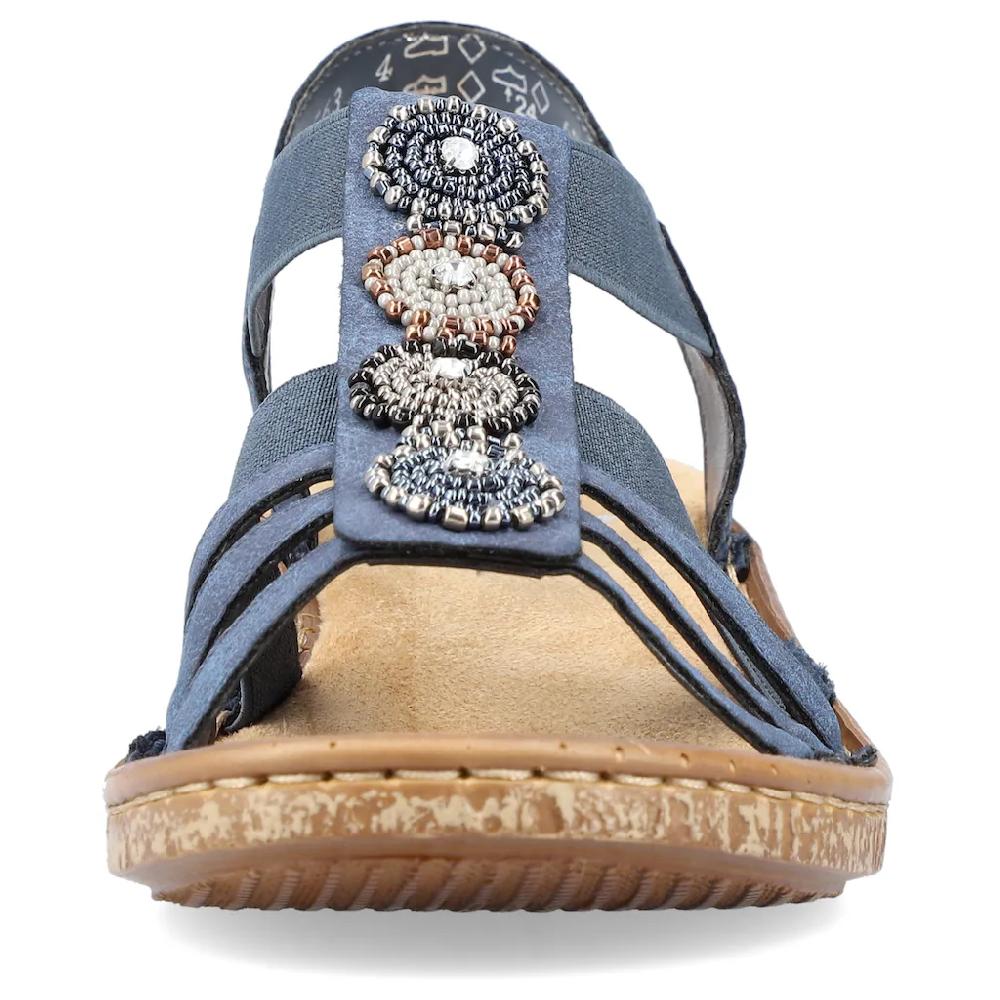 Rieker Riemchensandale Sommerschuh Sandalette Keilabsatz mit Zierperlen besetzt bestellen Großer Ausverkauf