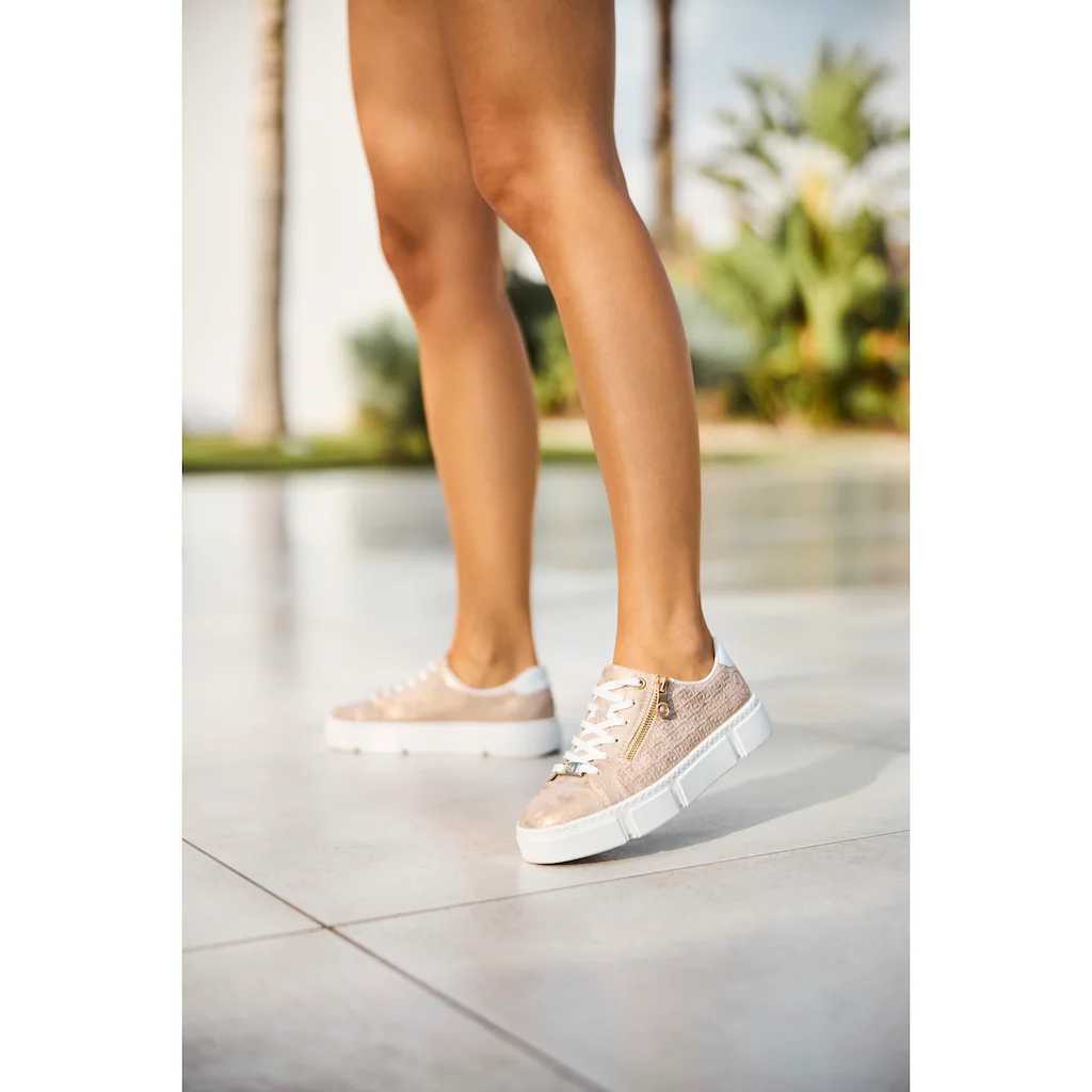 Rieker Plateausneaker Freizeitschuh Halbschuh Schnürschuh mit Reißverschluss kaufen Online Shopping