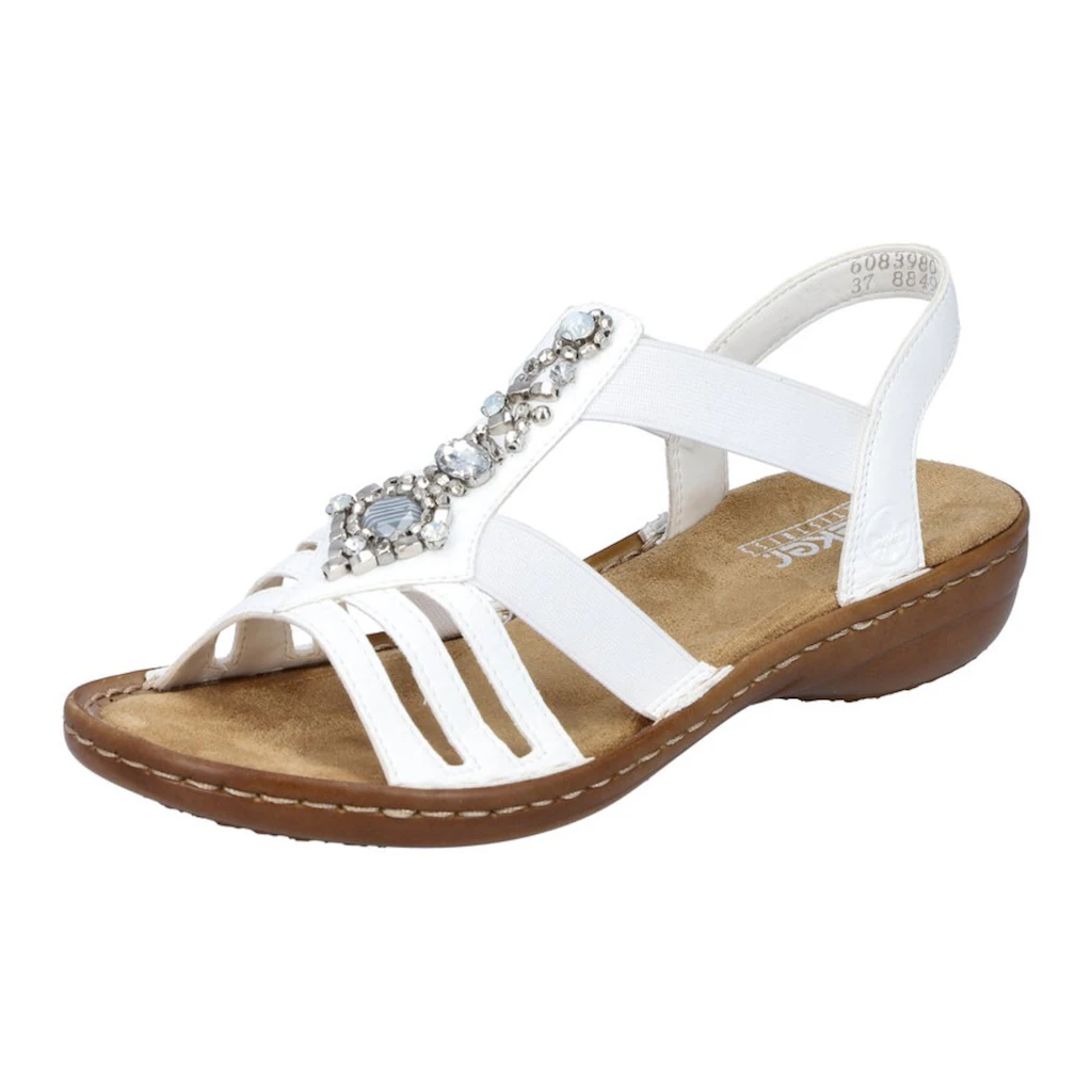 Rieker Riemchensandale Sommerschuh Sandalette Keilabsatz mit Schmucksteinen besetzt bestellen