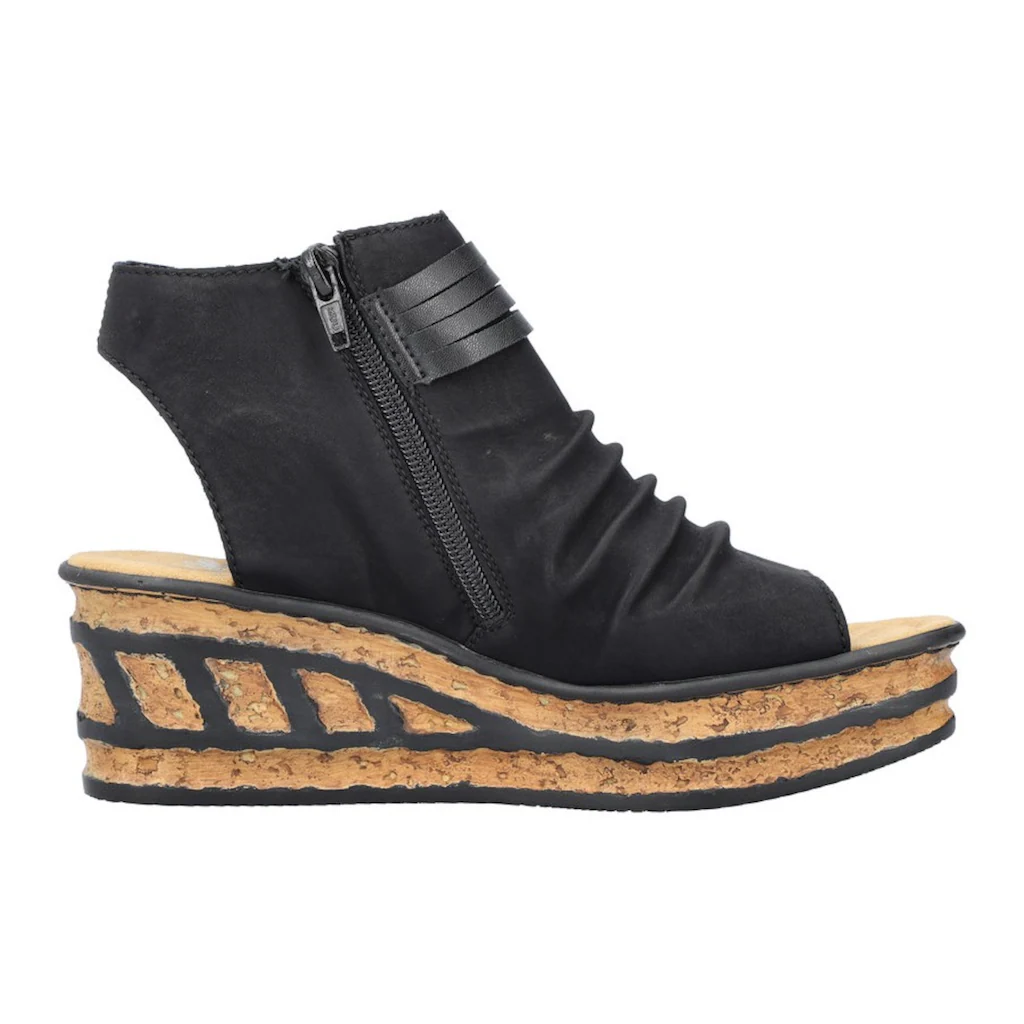 Rieker Keilsandalette Sommerschuh Sandale Keilabsatz mit Reißverschluss innen bestellen Räumungsverkauf