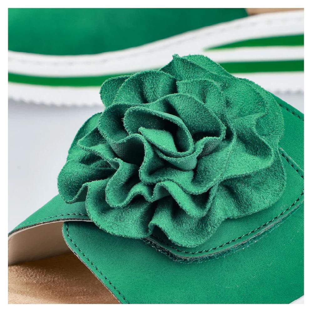 Rieker Pantolette Sommerschuh Poolslide Strandschuh Keilabsatz mit Klettverschluss Kauf eins, bekomm eins gratis
