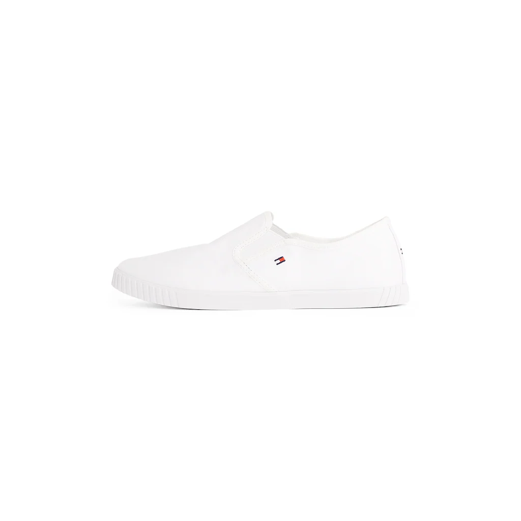 Tommy Hilfiger Plateausneaker »CANVAS LACE UP SNEAKER« Freizeitschuh Halbschuh Schnürschuh mit gestickter Logoflagge