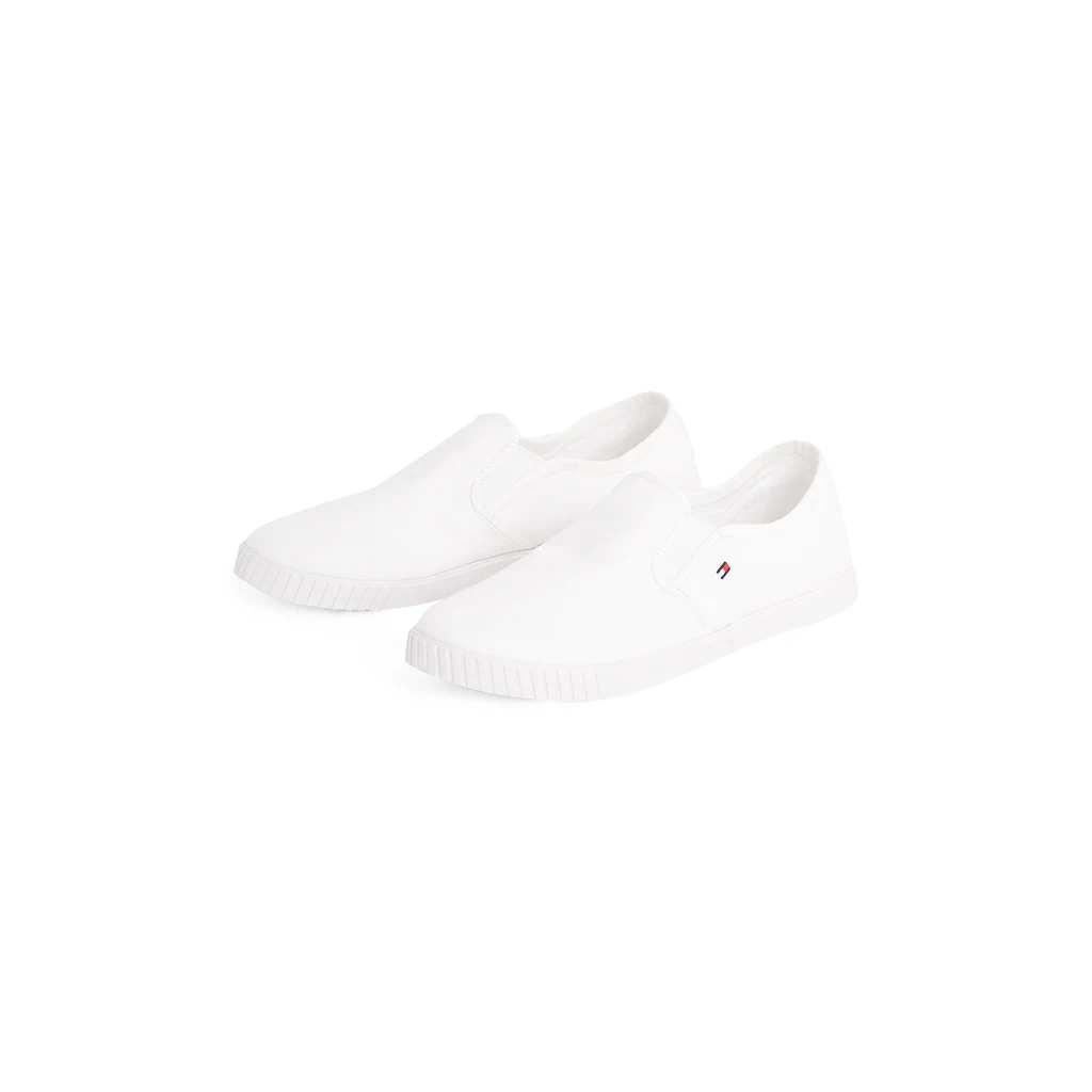 Tommy Hilfiger Plateausneaker »CANVAS LACE UP SNEAKER« Freizeitschuh Halbschuh Schnürschuh mit gestickter Logoflagge Letzter Tag