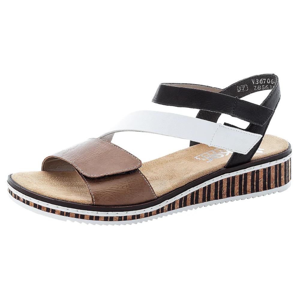 Rieker Riemchensandale Sommerschuh Sandalette Keilabsatz im modernen Look online bestellen Super Rabatt