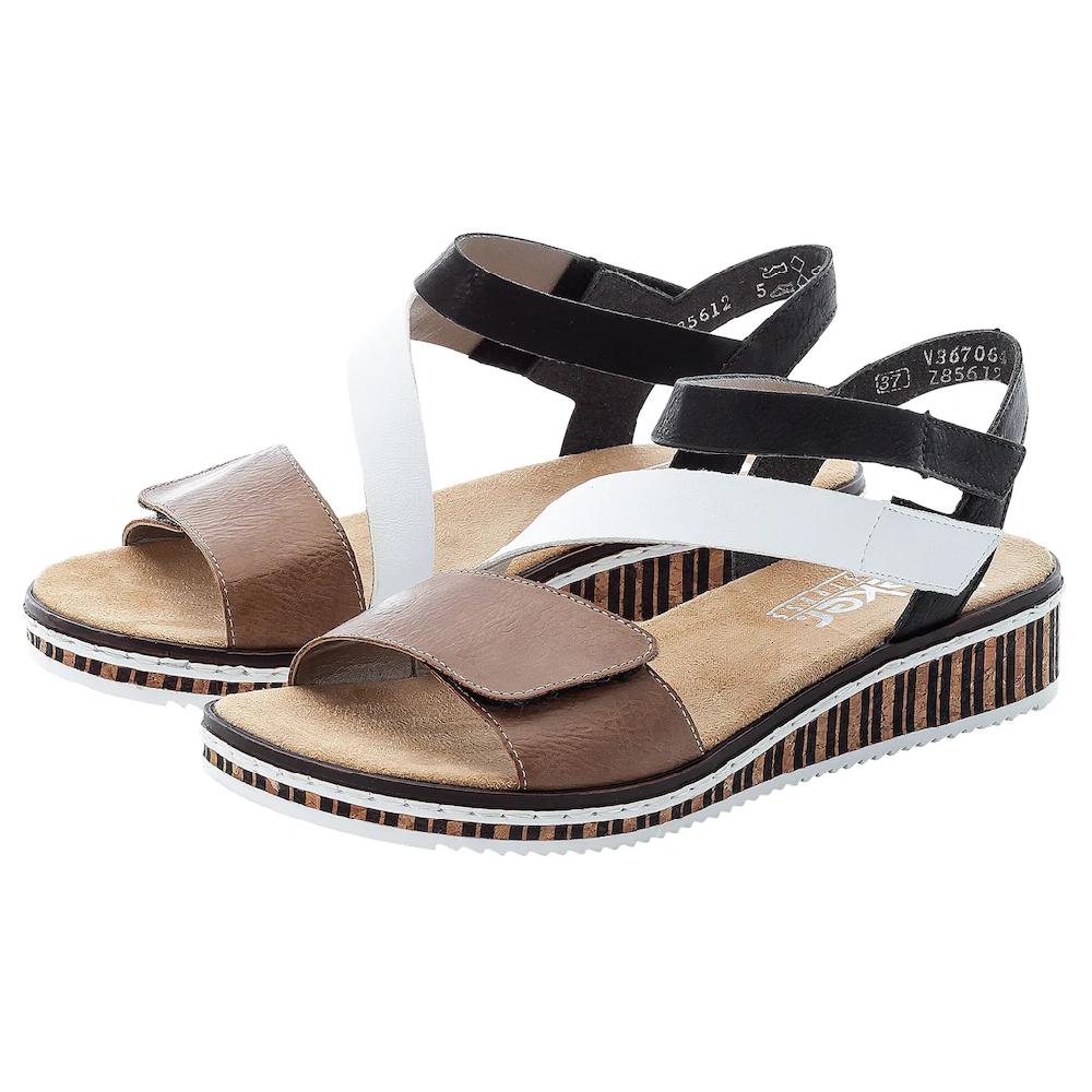 Rieker Riemchensandale Sommerschuh Sandalette Keilabsatz im modernen Look online bestellen Super Rabatt