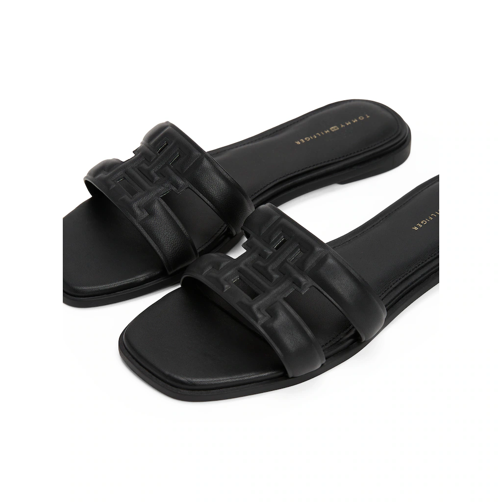 Tommy Hilfiger Pantolette »TH LOGO STRAP MULE« Bequemschuh Sommerschuh Flats mit TH-Logo im Angebot