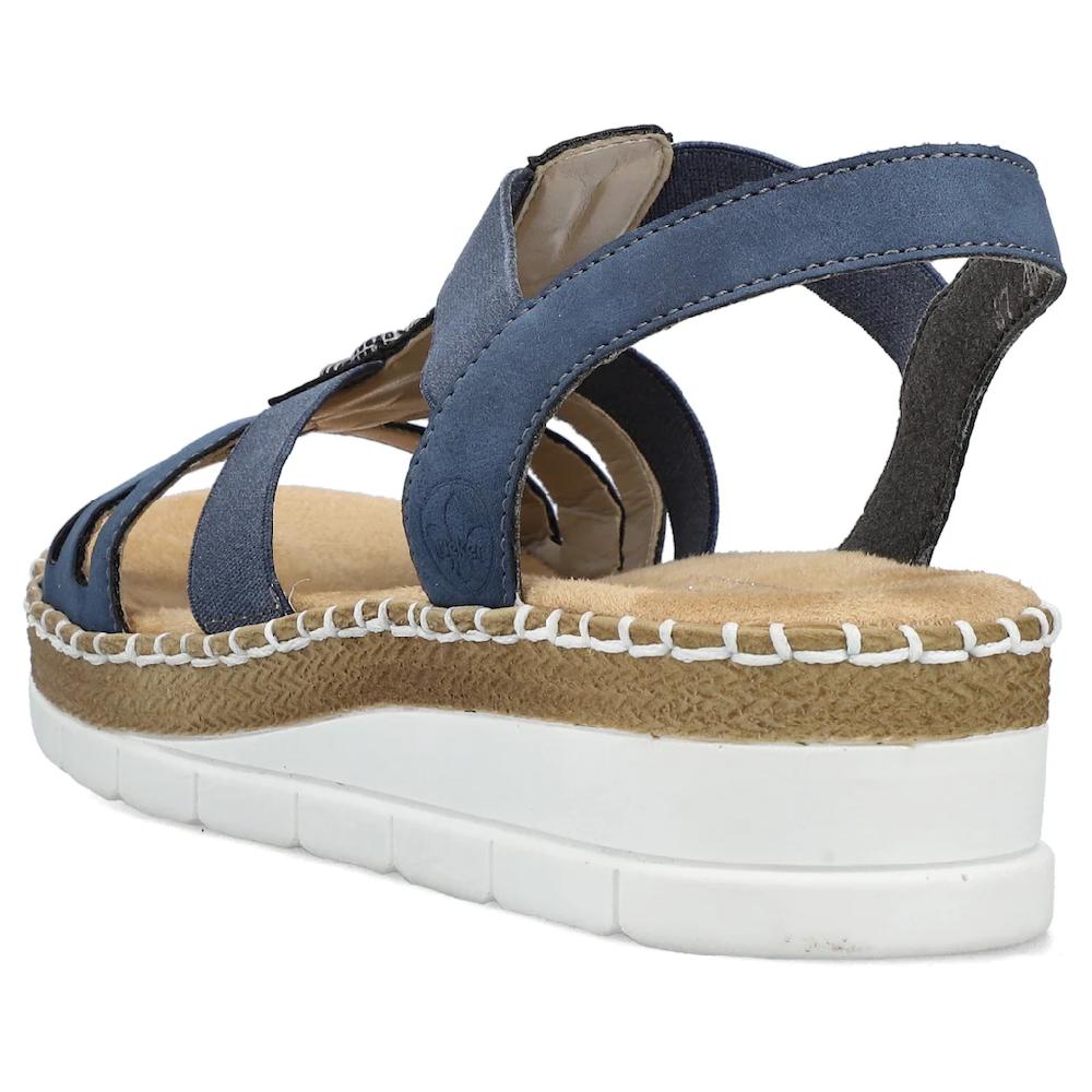 Rieker Riemchensandale Sommerschuh Sandalette Keilabsatz mit modischen Schmuckelementen ▷ für Vatertagsangebot