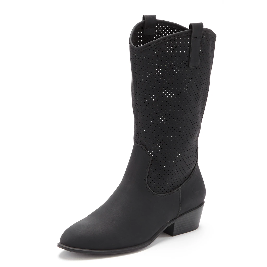 LASCANA Westernstiefel Sommer Boots Ankle Stiefelette Schlupfstiefel Cowboy-Look Cut-Outs kaufen
