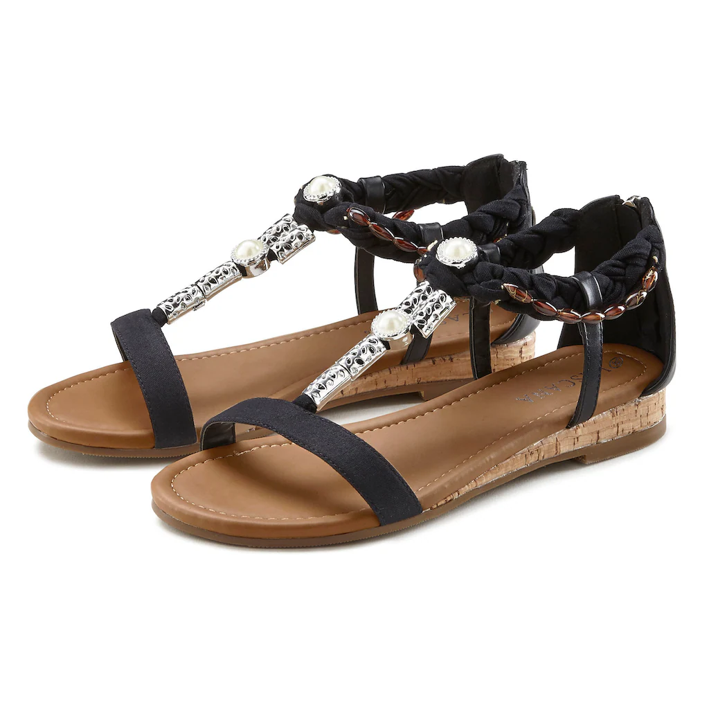 LASCANA Sandale Sandalette Sommerschuh mit Schmuckelementen VEGAN bestellen Kostenlose Rückgabe