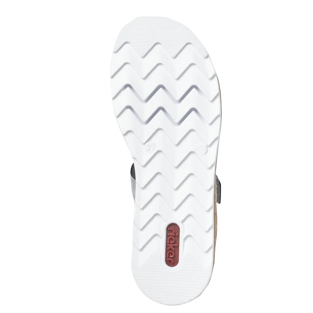 Rieker Pantolette Plateau Sommerschuh Schlappen mit Strass-Stein-Verzierung online bestellen Bis zu 60% Rabatt