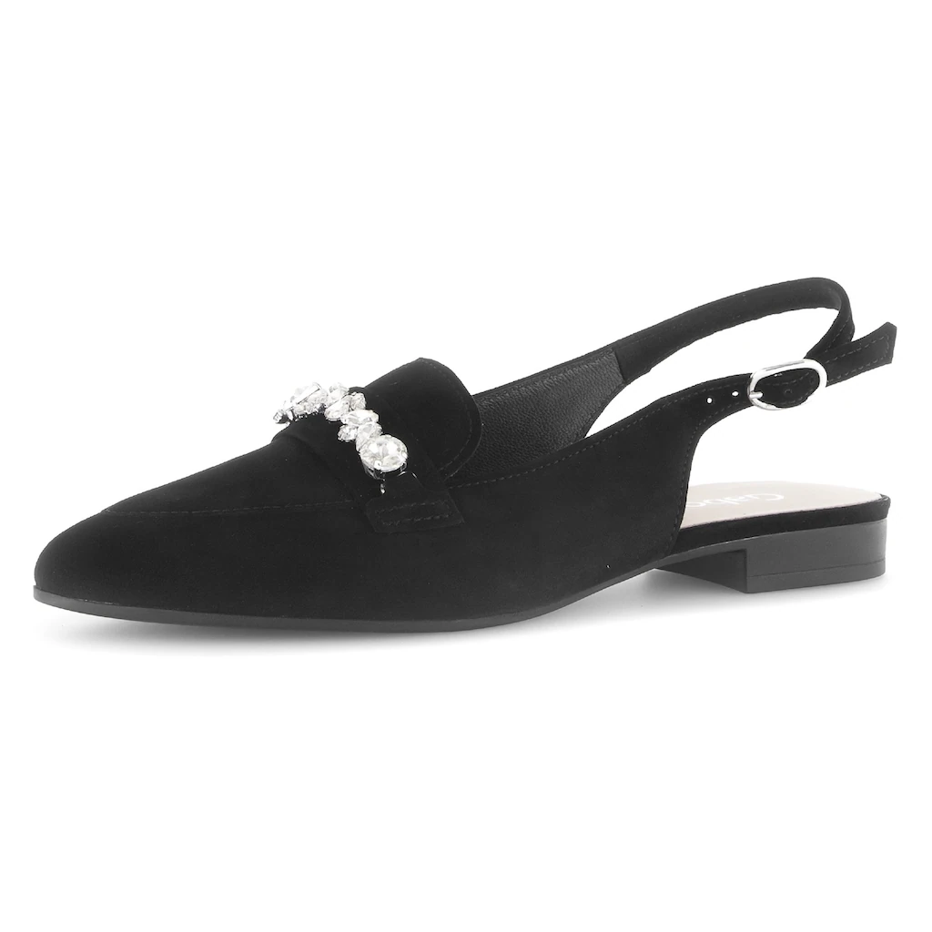 Gabor Slingpumps Blockabsatz Abendschuh Festtagsschuh in spitz zulaufender Form bestellen zollfrei