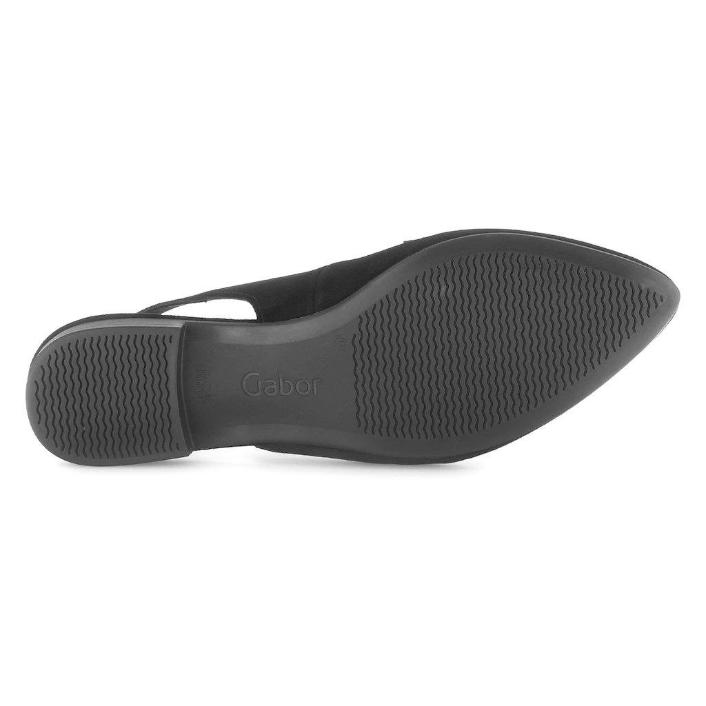 Gabor Slingpumps Blockabsatz Abendschuh Festtagsschuh in spitz zulaufender Form bestellen zollfrei