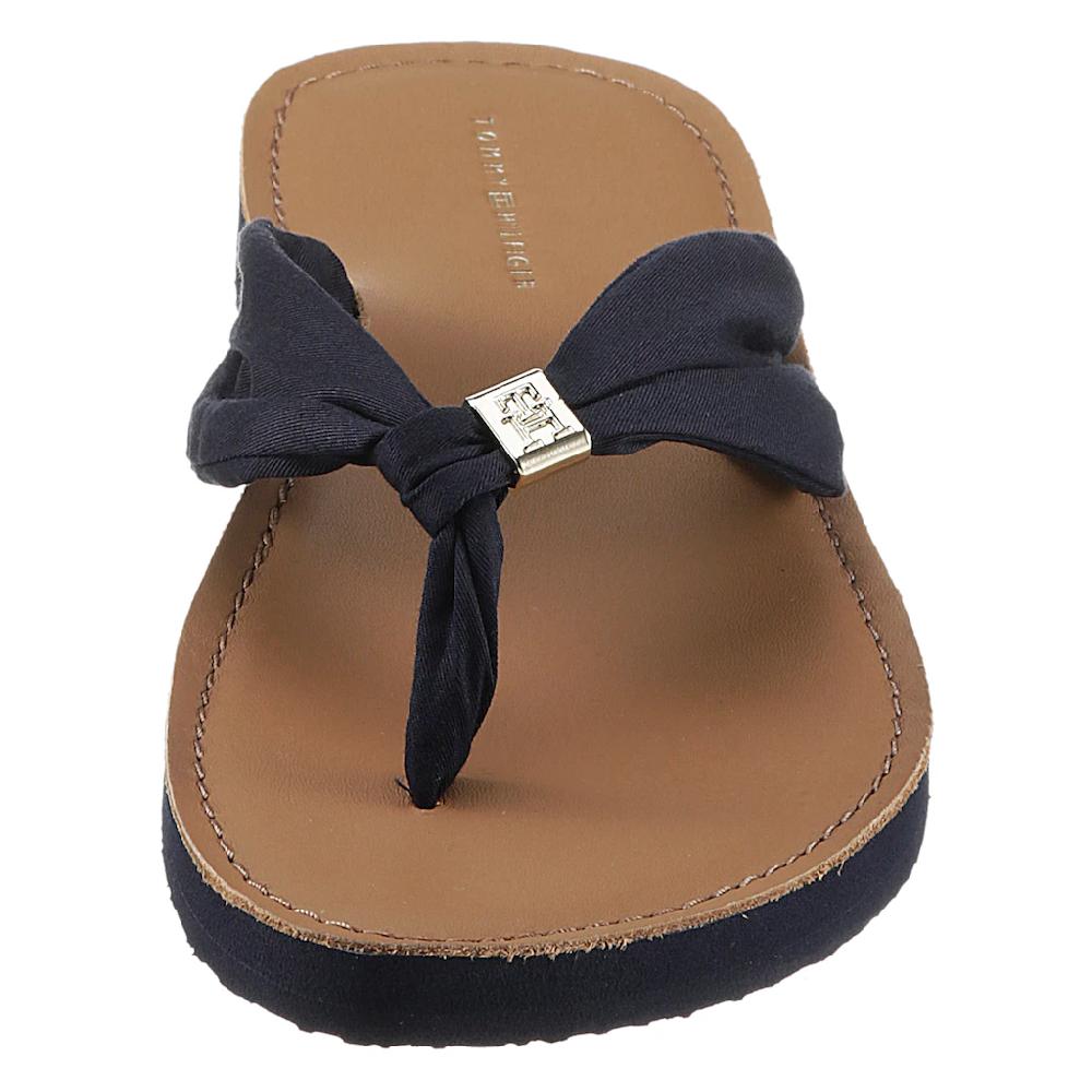 Tommy Hilfiger Zehentrenner »TH ELEVATED BEACH SANDAL« Sommerschuh Bequemschuh Flats Schlappen mit TH-Schmuckelement Versandkostenfrei