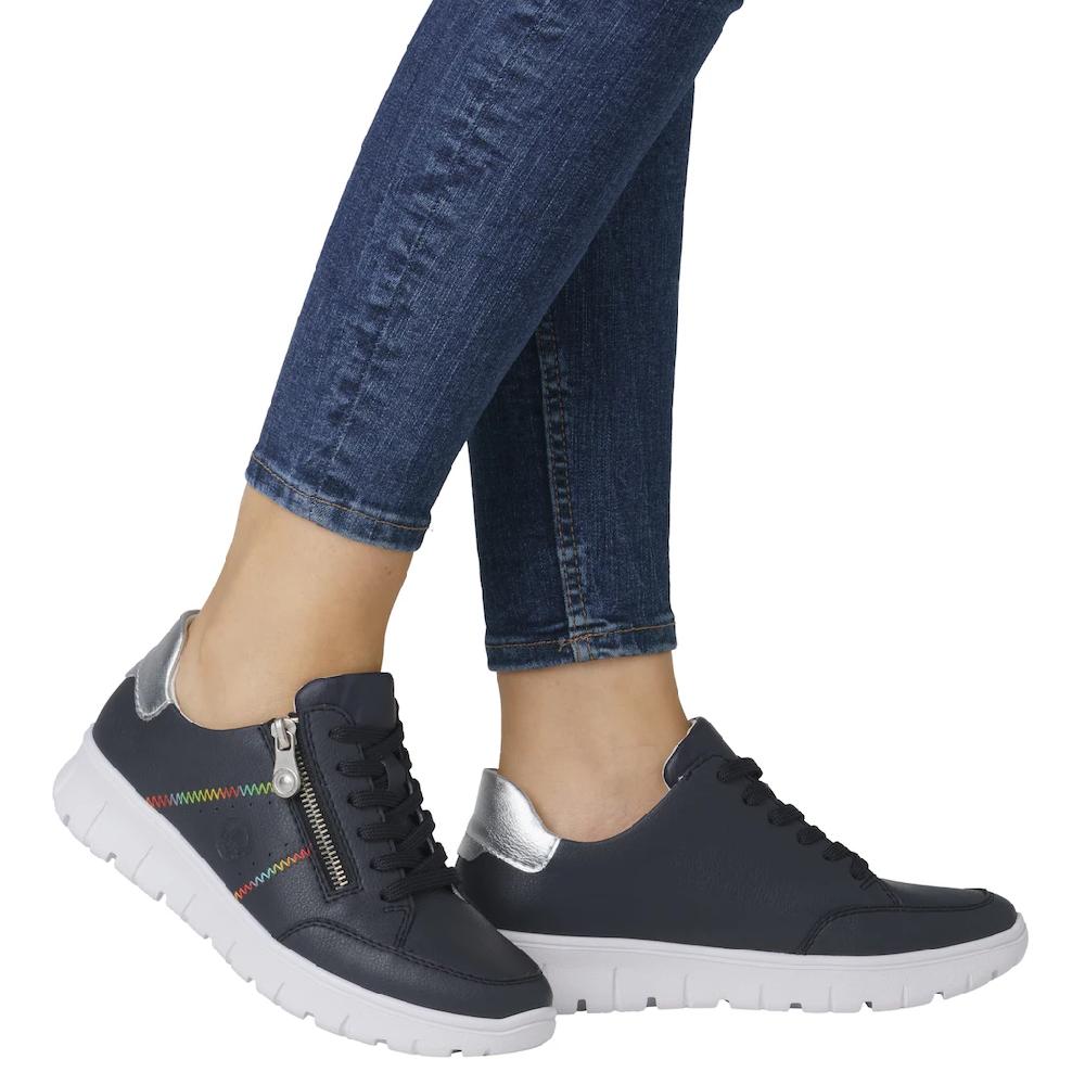 Rieker Sneaker Schnürschuh Halbschuh Freizeitsneaker seitlicher Reißverschluss ▷ für Begrenztes Angebot
