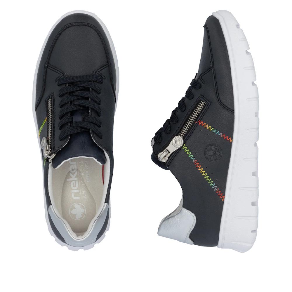 Rieker Sneaker Schnürschuh Halbschuh Freizeitsneaker seitlicher Reißverschluss ▷ für Begrenztes Angebot