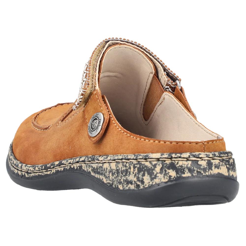 Rieker Clog Sabot Schlupfschuh Schlappen mit kleinem Stretcheinsatz Lagerräumung