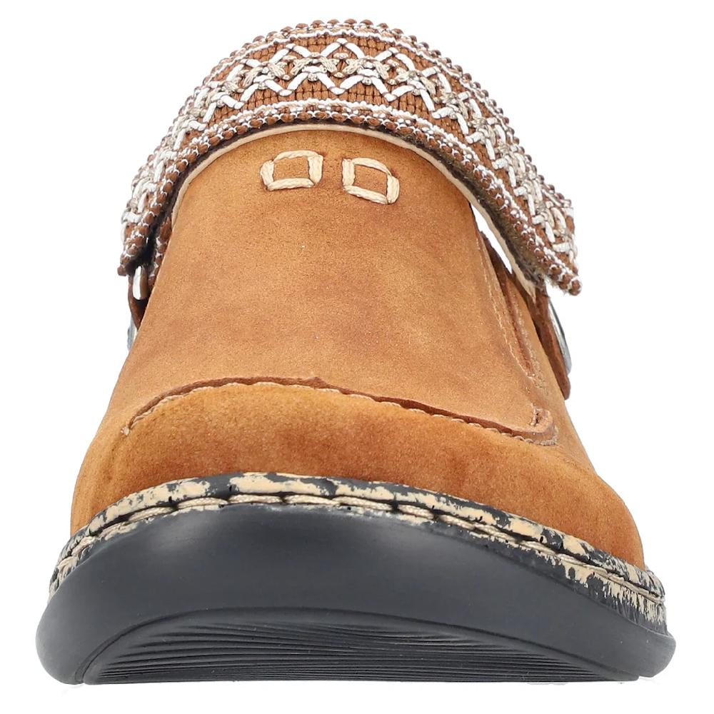 Rieker Clog Sabot Schlupfschuh Schlappen mit kleinem Stretcheinsatz Lagerräumung