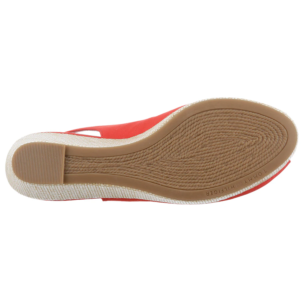 Tommy Hilfiger Sandalette »ICONIC ELBA SLING BACK WEDGE« Sommerschuh Sandale Keilabsatz mit Jutebesatz Tiefpreis