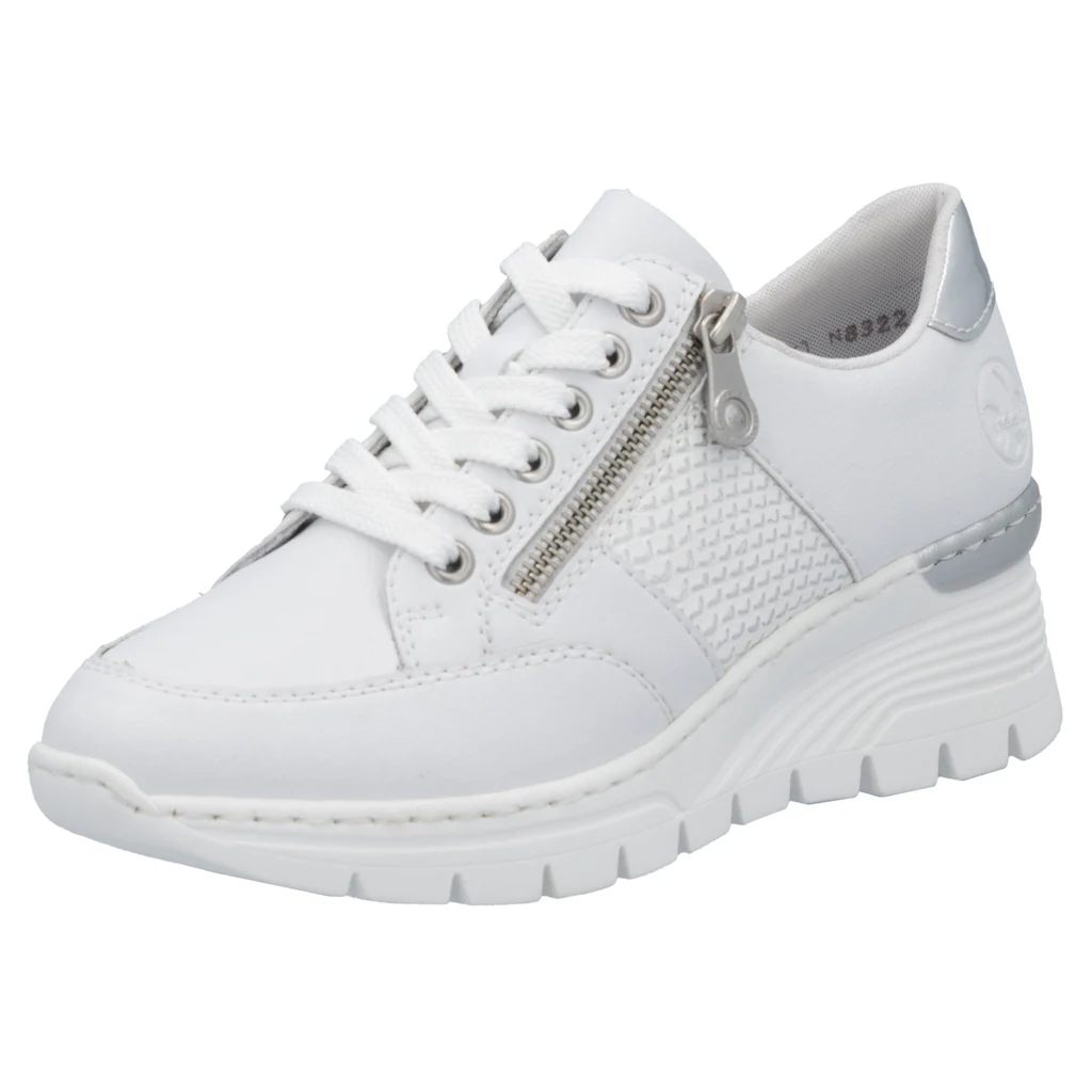 Rieker Keilsneaker Halbschuh Freizeitschuh Schnürschuh Sneaker mit Reißverschluss Letzter Tag