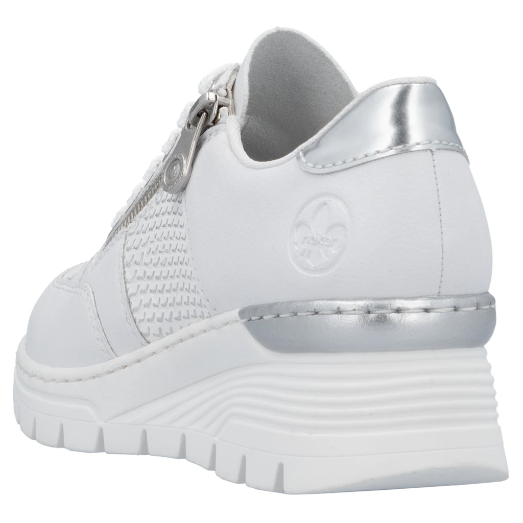 Rieker Keilsneaker Halbschuh Freizeitschuh Schnürschuh Sneaker mit Reißverschluss Letzter Tag