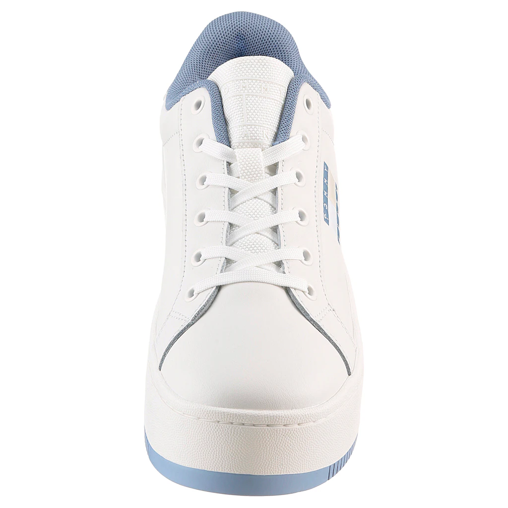 Tommy Jeans Plateausneaker »TJW FLATFORM ESS« Freizeitschuh Halbschuh Schnürschuh mit gepolstertem Schaftrand ▷ für Discount Store für neue Produkte