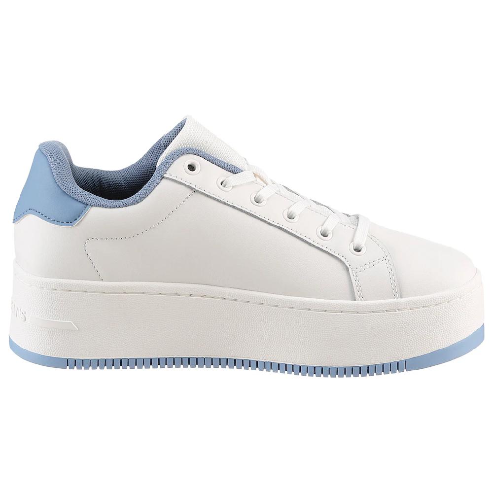Tommy Jeans Plateausneaker »TJW FLATFORM ESS« Freizeitschuh Halbschuh Schnürschuh mit gepolstertem Schaftrand ▷ für Discount Store für neue Produkte