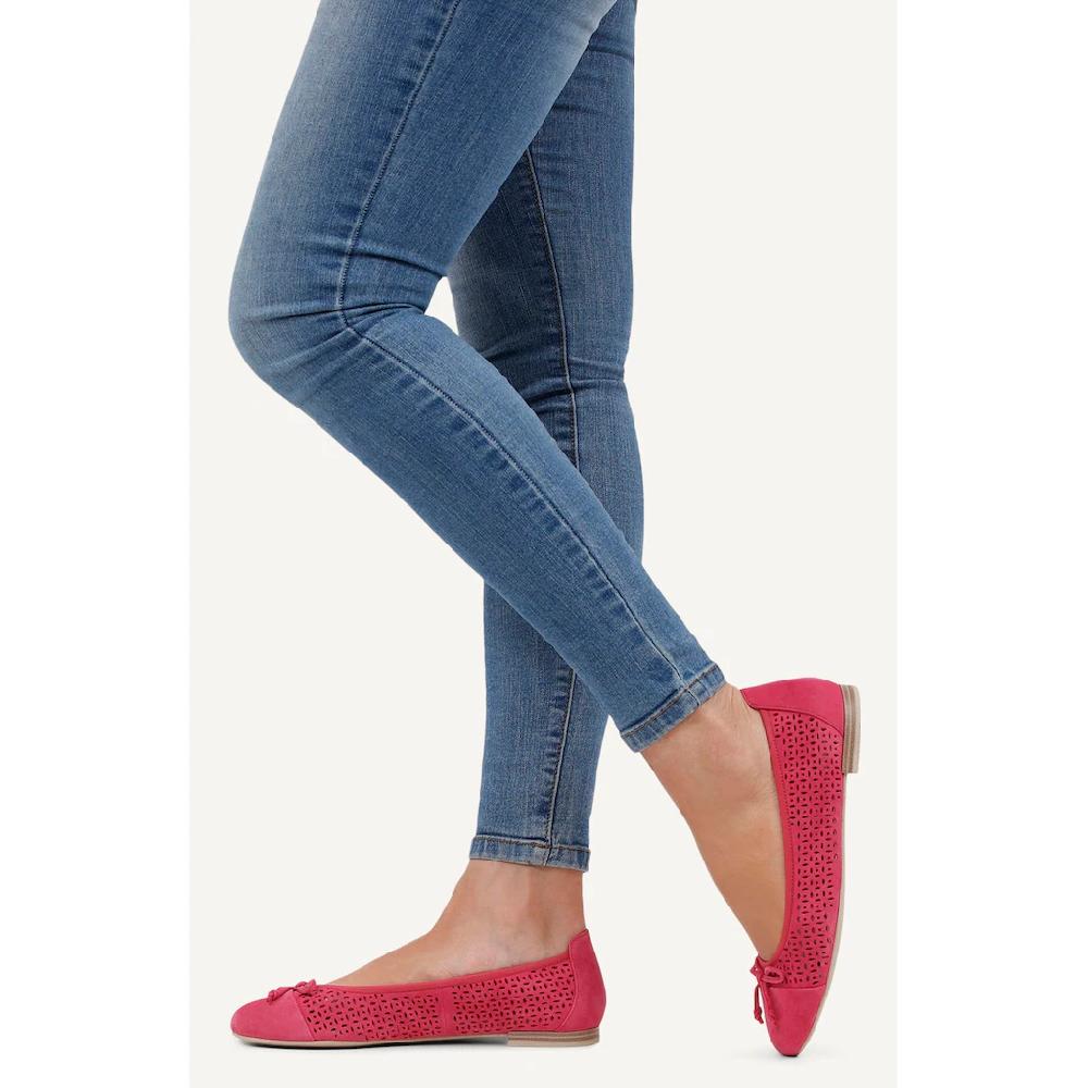 Caprice Ballerina Blockabsatz Businessschuh Bequemschuh mit dezenter Zierschleife Auslauf