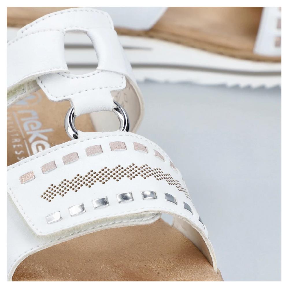 Rieker Pantolette Keilabsatz Sommerschuh Schlappen mit praktischen Klettriemchen ▷ für Osterangebot