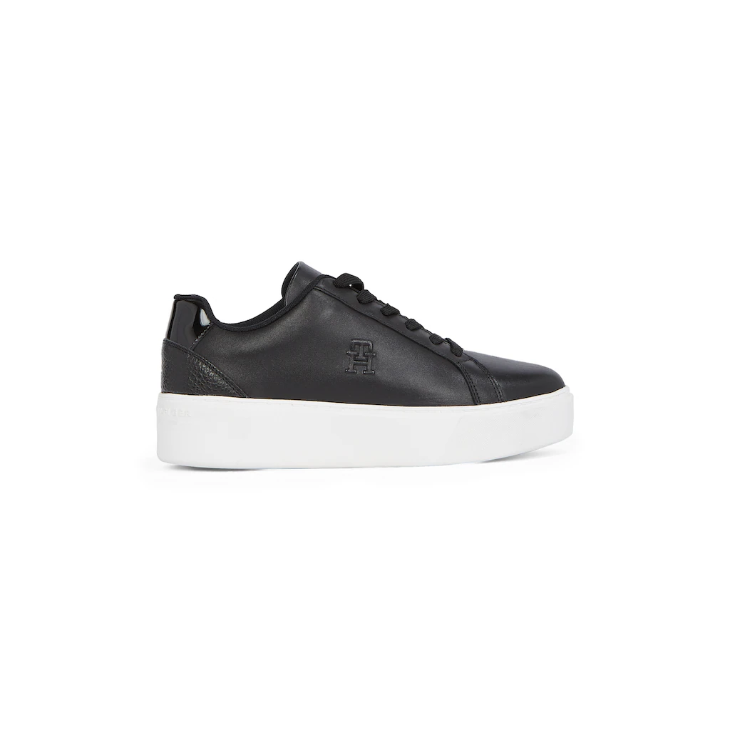 Tommy Hilfiger Plateausneaker »TH PLATFORM COURT SNEAKER« Freizeitschuh Halbschuh Schnürschuh Kontrastbesatz an der Ferse bestellen Jubiläumsangebot