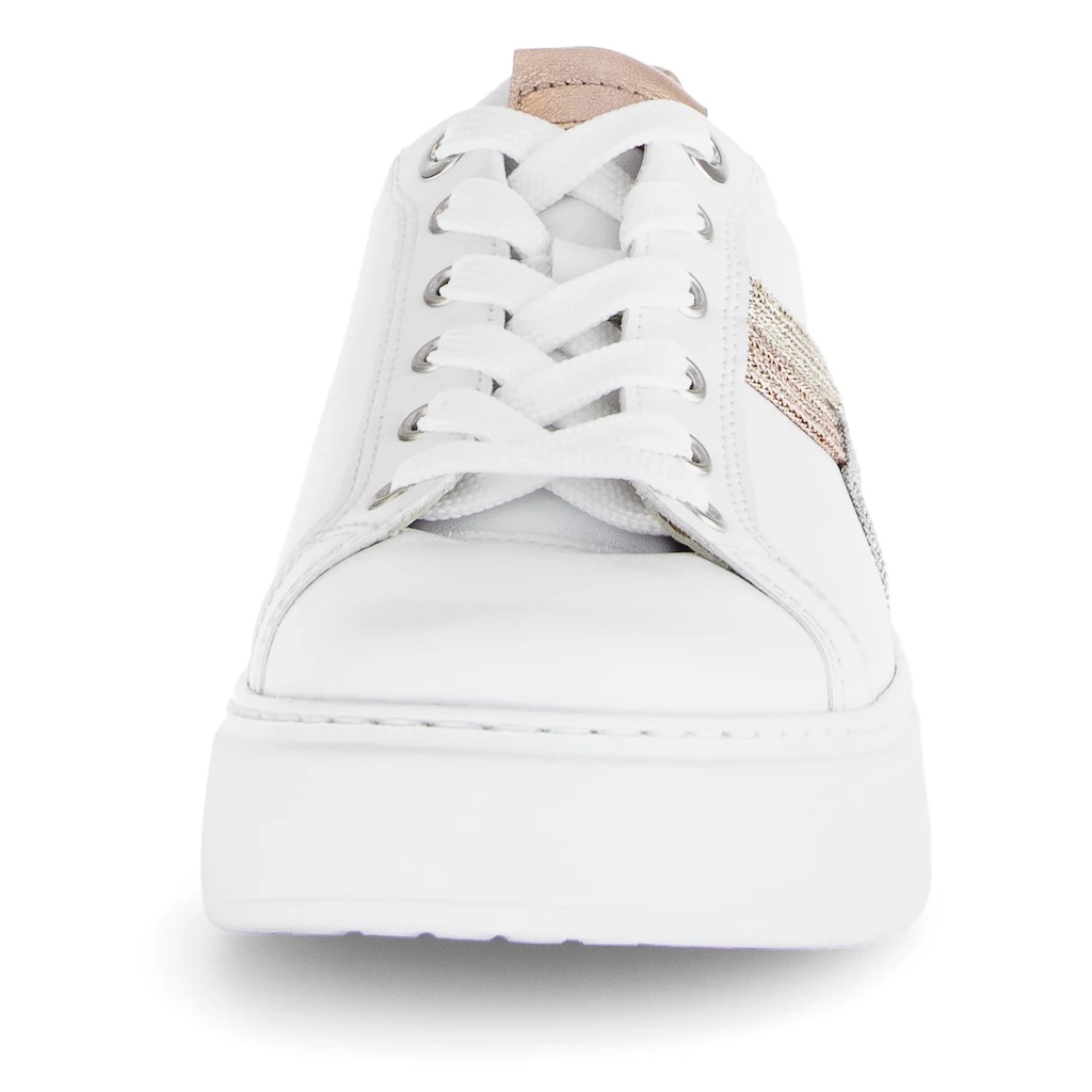 Gabor Plateausneaker »FLORENZ« Freizeitschuh Halbschuh Schnürer Kontrastbesätze Weite G (=weit) Neueste Mode