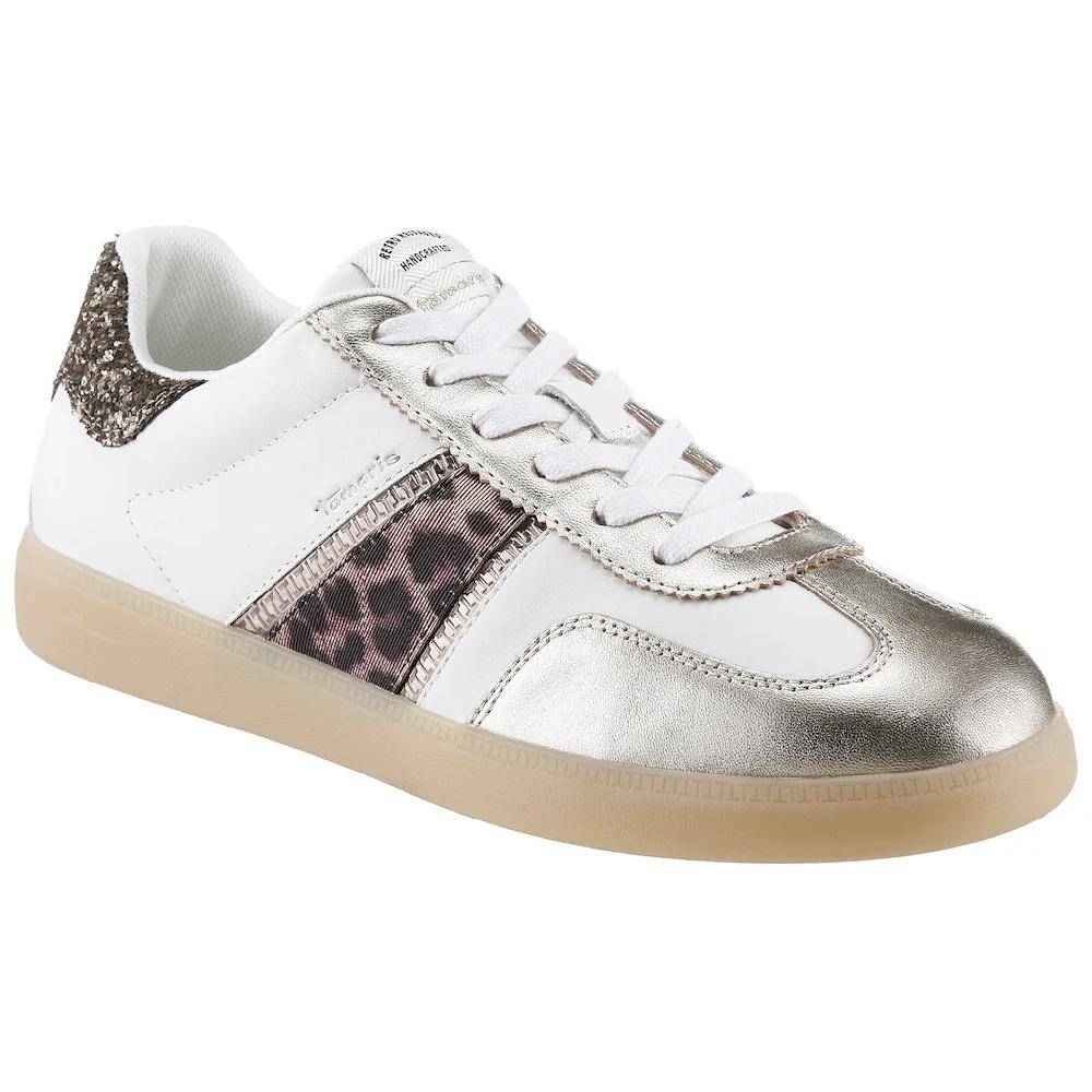 Tamaris Sneaker Freizeitschuh Halbschuh Schnürschuh mit Glitter an der Ferse kaufen Blitzangebot