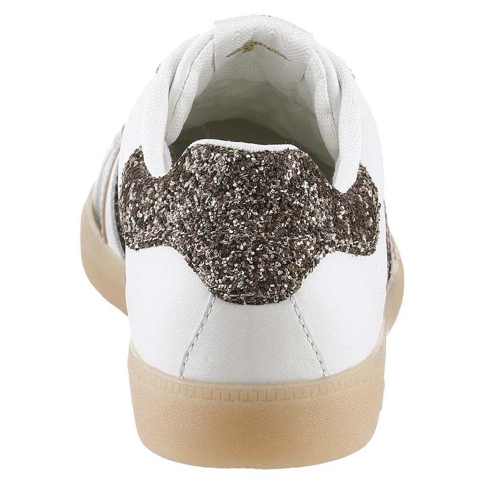 Tamaris Sneaker Freizeitschuh Halbschuh Schnürschuh mit Glitter an der Ferse kaufen Blitzangebot