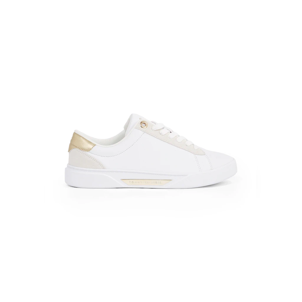 Tommy Hilfiger Plateausneaker »CHIC COURT SNEAKER« Schnürschuh Halbschuh Freizeitschuh mit goldfarbenen Besätzen online bestellen Kostenlose Rückgabe