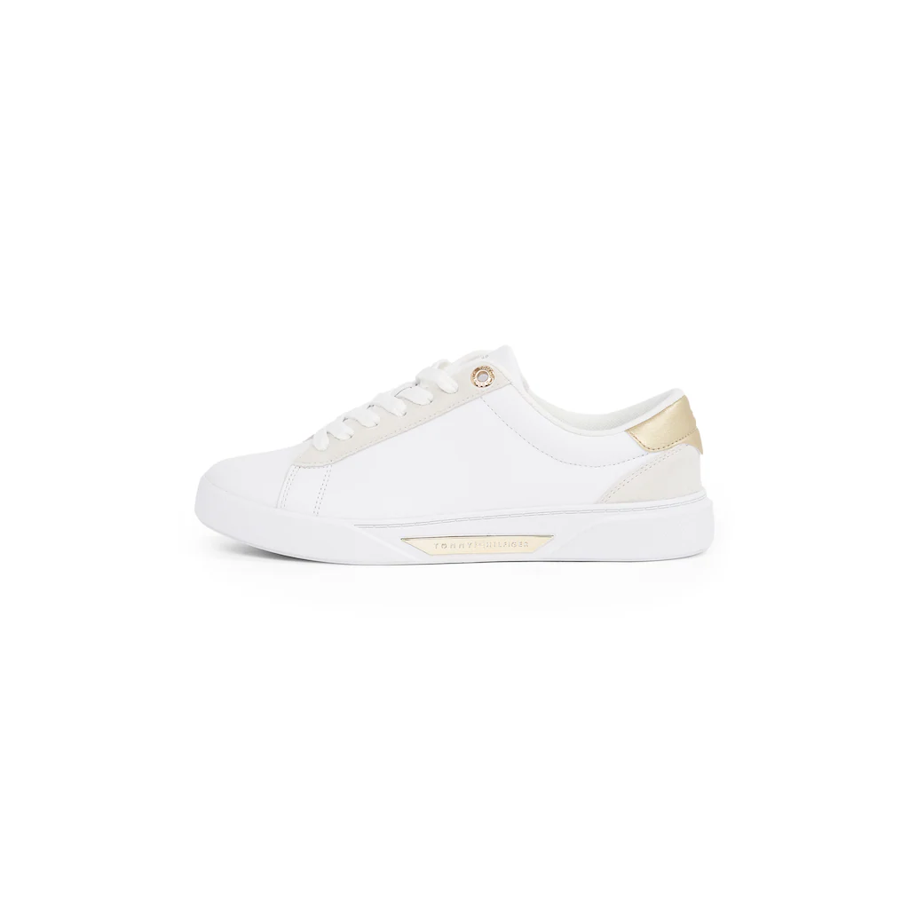 Tommy Hilfiger Plateausneaker »CHIC COURT SNEAKER« Schnürschuh Halbschuh Freizeitschuh mit goldfarbenen Besätzen online bestellen Kostenlose Rückgabe