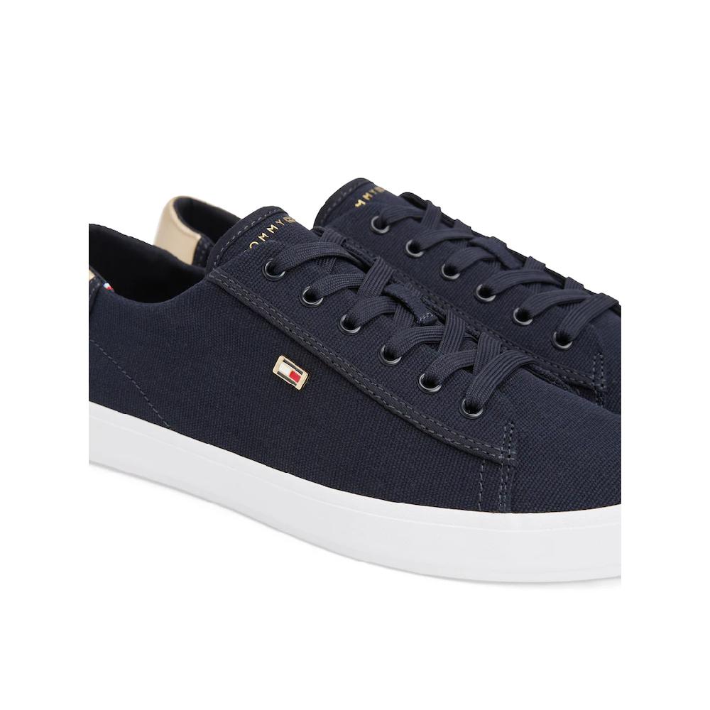 Tommy Hilfiger Plateausneaker »VULC CANVAS LACE UP SNEAKER« Freizeitschuh Halbschuh Schnürschuh in schmaler Form Letzte 2 Tage