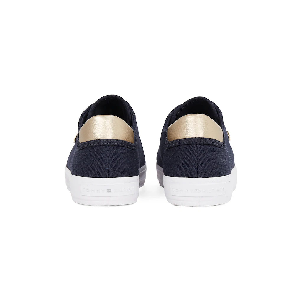 Tommy Hilfiger Plateausneaker »VULC CANVAS LACE UP SNEAKER« Freizeitschuh Halbschuh Schnürschuh in schmaler Form Letzte 2 Tage