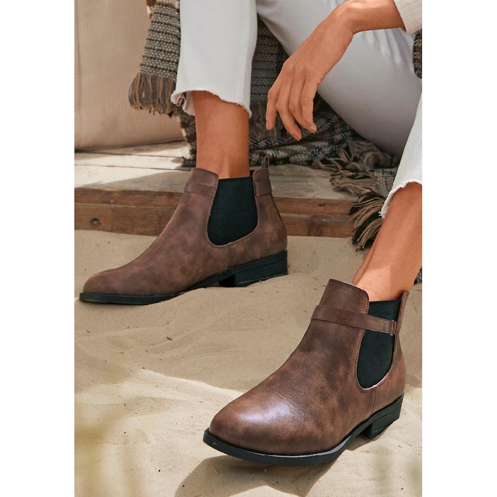LASCANA Chelseaboots Stiefelette Ankle Boots mit Stretch-Einsatz VEGAN online kaufen Blitzverkäufe