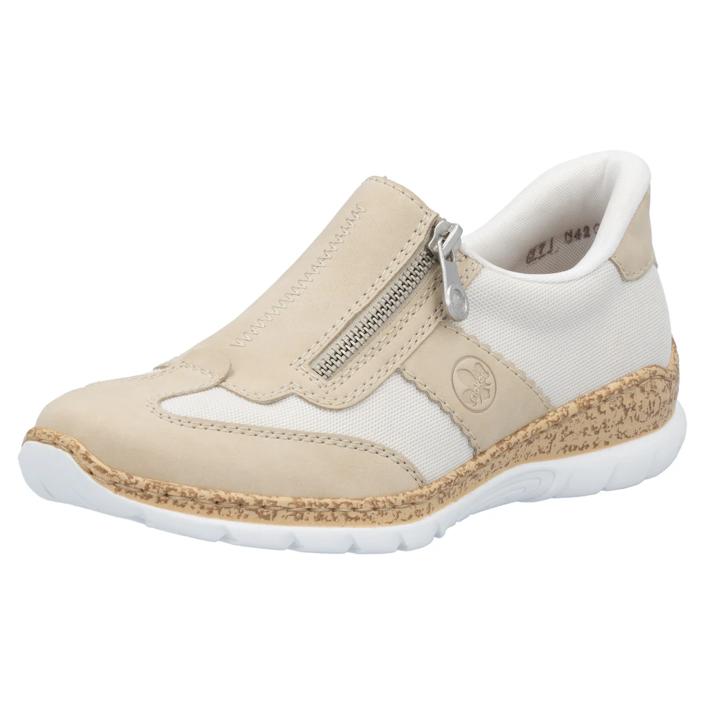 Rieker Slip-On Sneaker Halbschuh Freizeitschuh mit Reißverschluss und MemoSoft-Innensohle kaufen