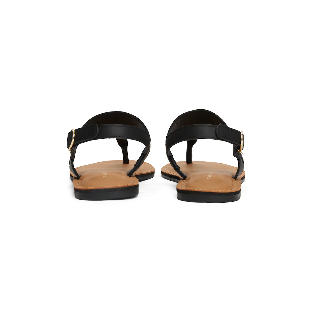 Tommy Hilfiger Riemchensandale »LEATHER THONG SANDAL« Sandalette Sommerschuh Flats mit Zehensteg online kaufen Exklusivangebot
