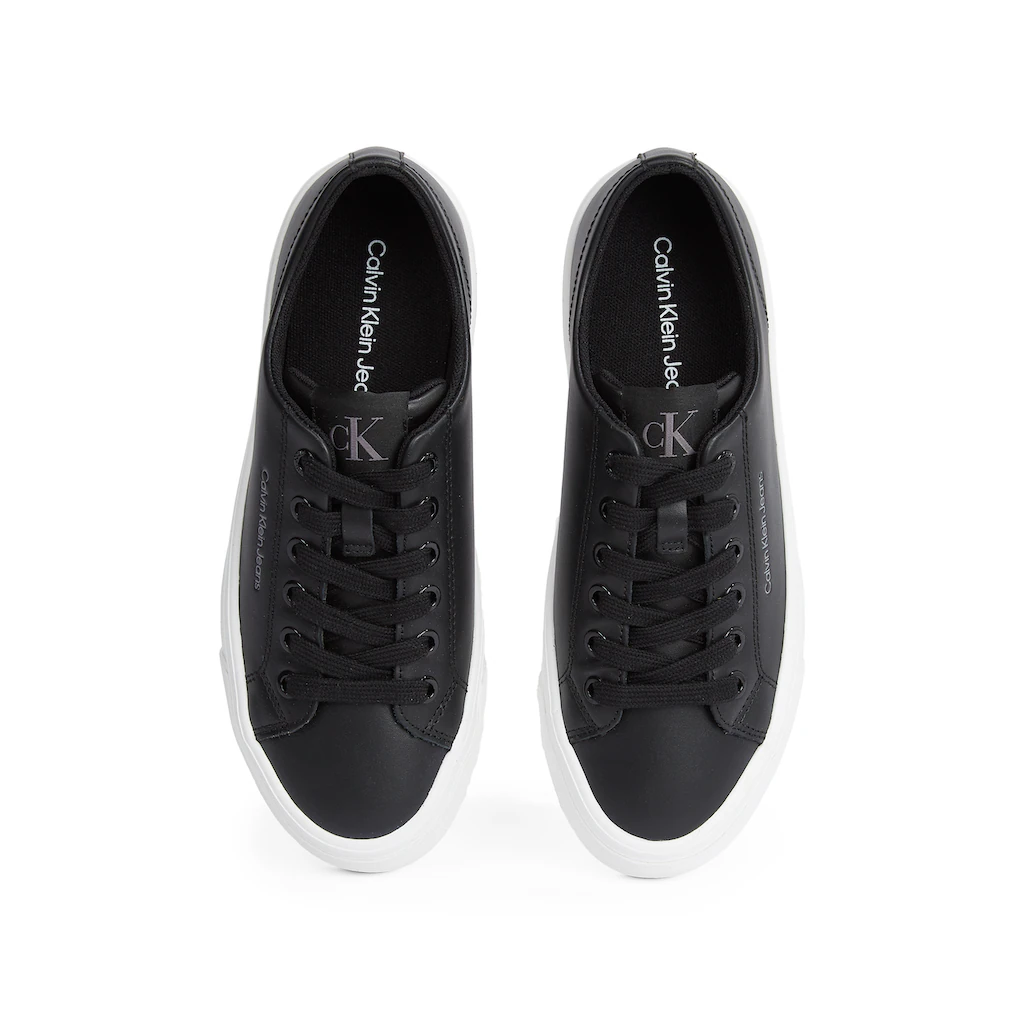 Calvin Klein Jeans Plateausneaker »VULC FLATFORM LOW MG LTH« Schnürschuh Halbschuh Freizeitschuh in klassischer Optik online kaufen Weihnachtsangebot
