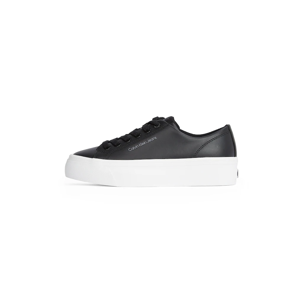 Calvin Klein Jeans Plateausneaker »VULC FLATFORM LOW MG LTH« Schnürschuh Halbschuh Freizeitschuh in klassischer Optik online kaufen Weihnachtsangebot