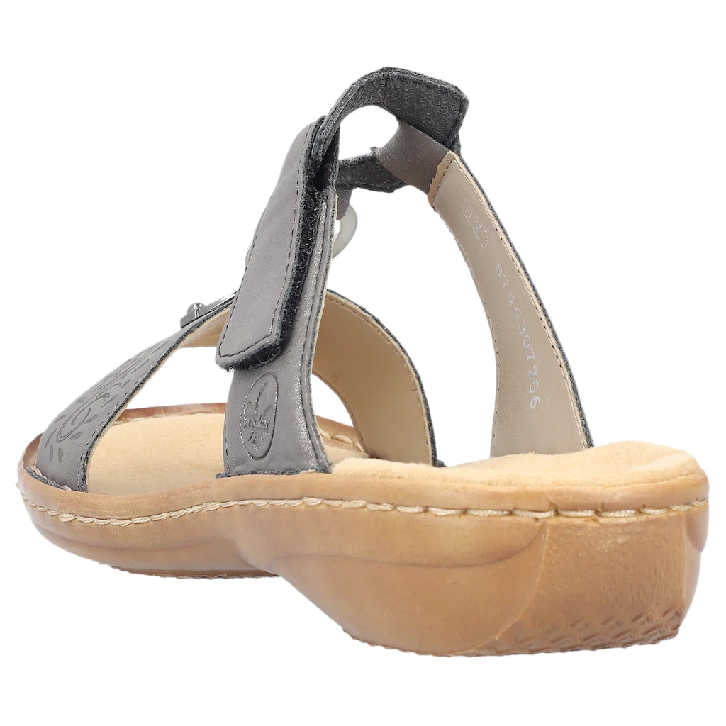 Rieker Pantolette Keilabsatz Sommerschuh Schlappen Mit Schmuck-Applikation bestellen Muttertagsangebot