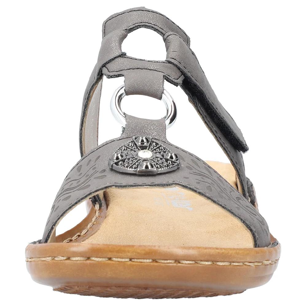 Rieker Pantolette Keilabsatz Sommerschuh Schlappen Mit Schmuck-Applikation bestellen Muttertagsangebot
