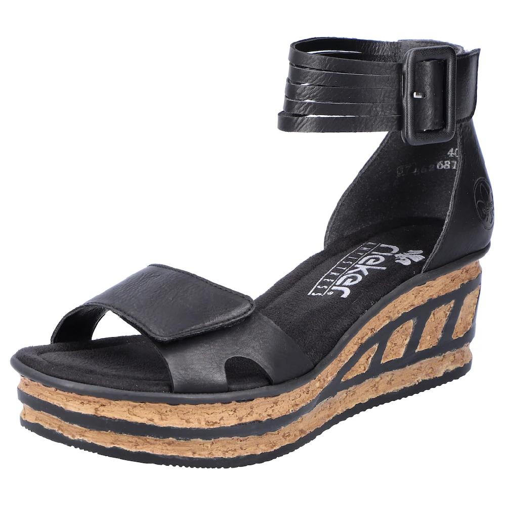 Rieker Sandalette Sommerschuh Sandale Keilabsatz mit Laufsohle in Kork-Optik online bestellen