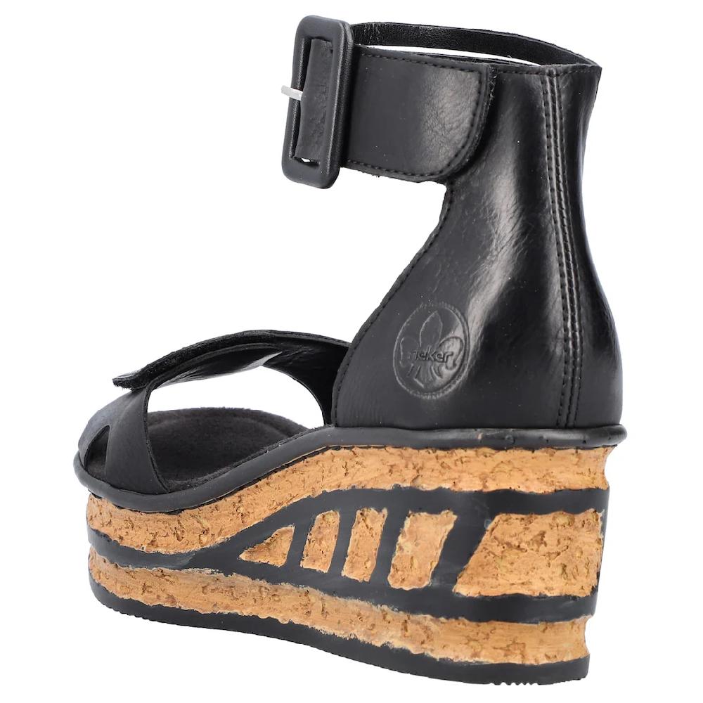 Rieker Sandalette Sommerschuh Sandale Keilabsatz mit Laufsohle in Kork-Optik online bestellen Nur noch ein Tag übrig