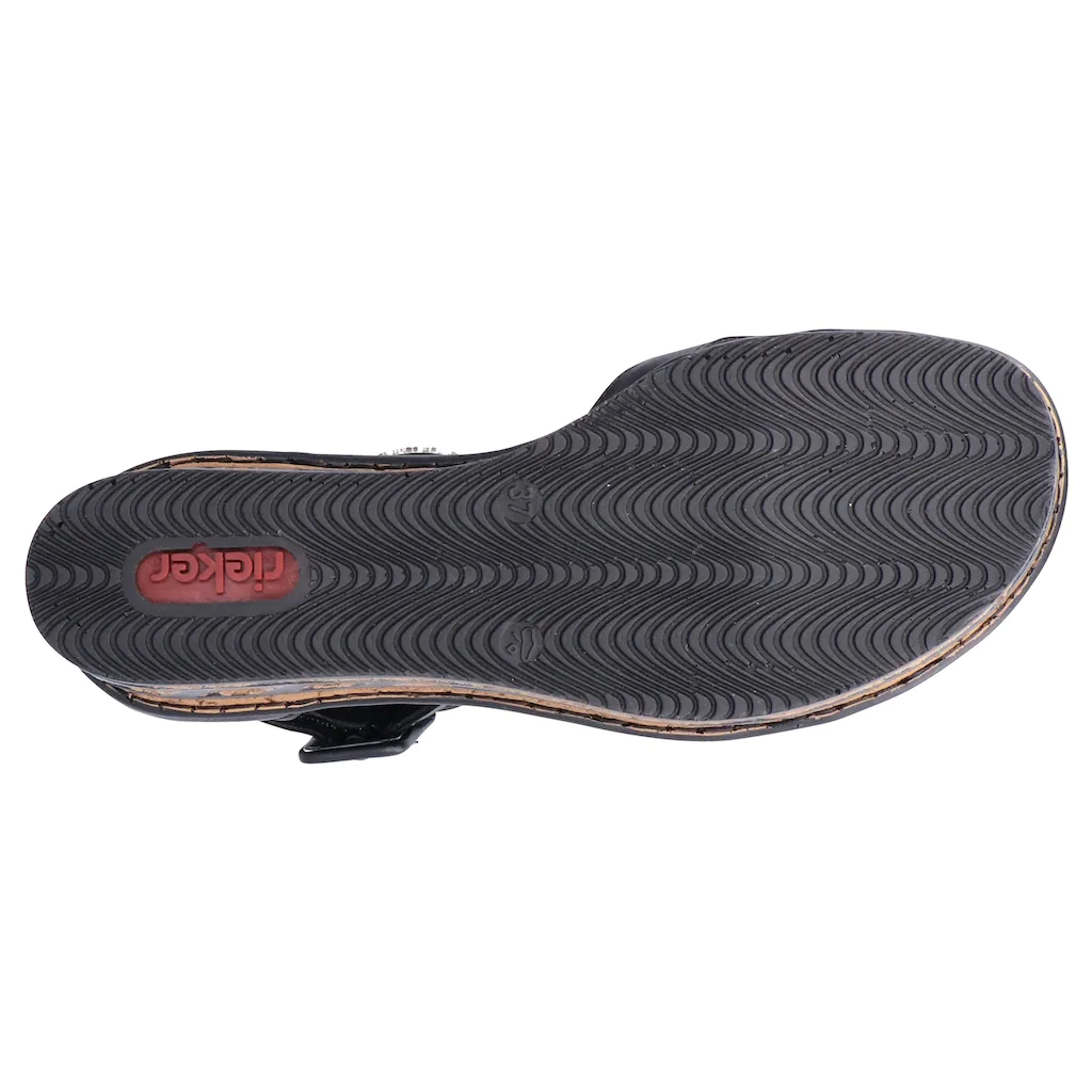 Rieker Sandalette Sommerschuh Sandale Keilabsatz mit Laufsohle in Kork-Optik online bestellen Nur noch ein Tag übrig