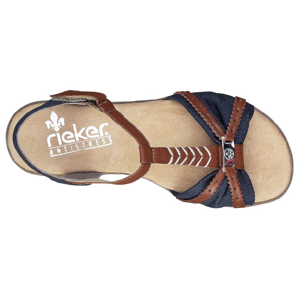 Rieker Sandalette Sommerschuh Sandale Keilabsatz in zweifarbiger Optik bestellen Super Rabatt