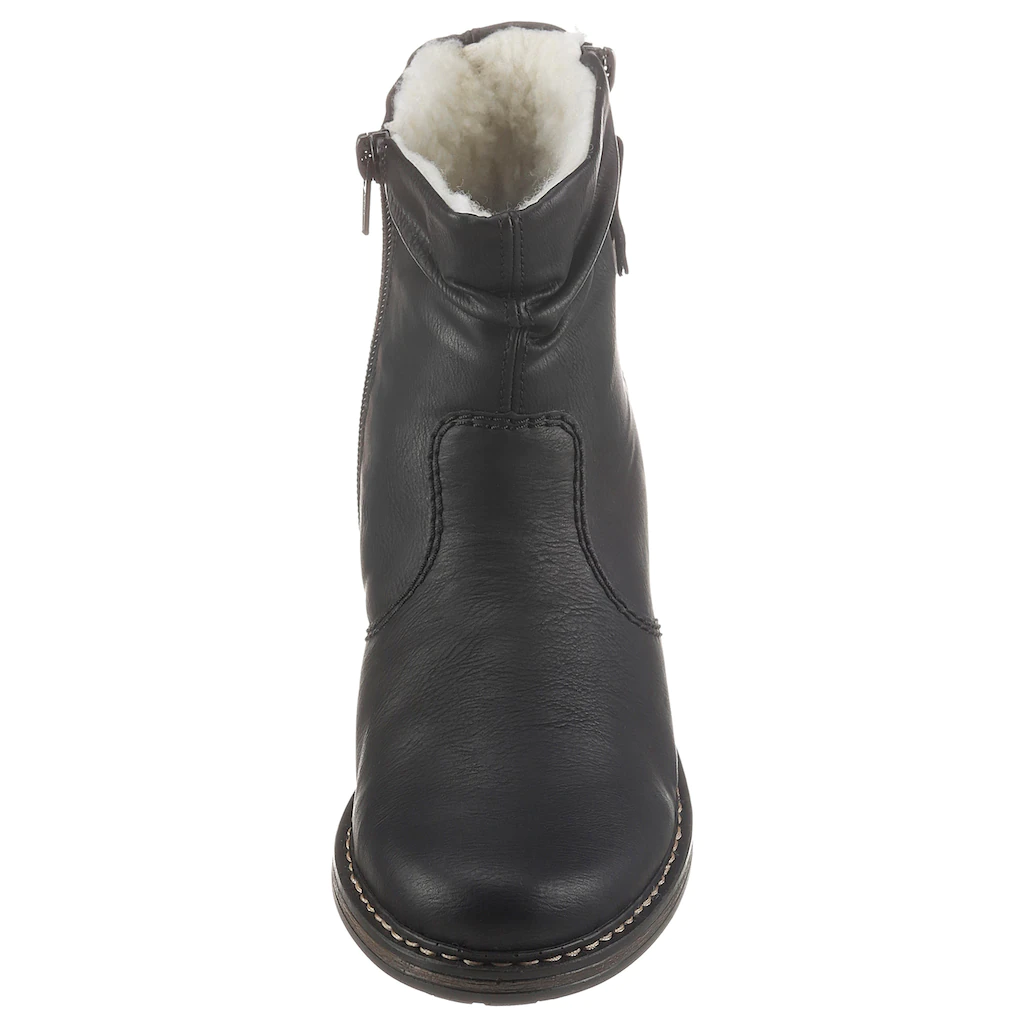 Rieker Winterstiefelette Winterboots Blockabsatz Profilsohle mit Zierreißverschluss außen ▷ für Begrenzt auf 3 Tage