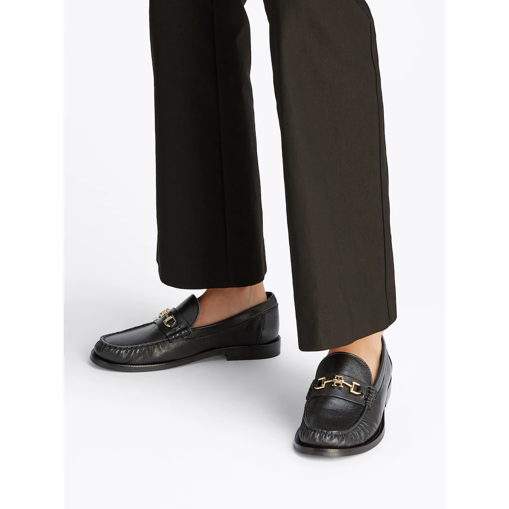 Tommy Hilfiger Loafer »SOFT LEATHER HORSEBIT LOAFER« Blockabsatz Businessschuh Slipper mit TH-Schmuckelement Schlussverkauf